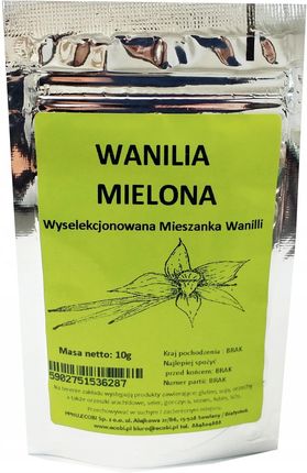 Ecobi Wanilia Mielona 10G Proszek Gatunek I Naturalna