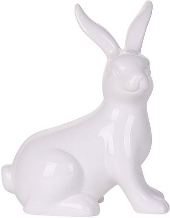 Beliani Dekoracja ozdoba mieszkania Wielkanocny królik ceramiczny mały biały Moriuex