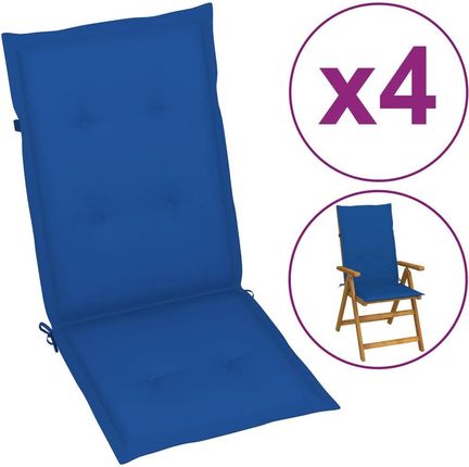 Vidaxl Poduszki Na Krzesła Ogrodowe 4szt. Kobaltowe 120X50X4Cm 314117