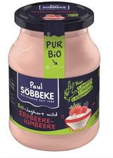 Zdjęcie JOGURT KREMOWY TRUSKAWKA - MALINA (3,8% TŁUSZCZU W MLEKU) BIO 500 g (SŁOIK) - SOBBEKE - Pieszyce