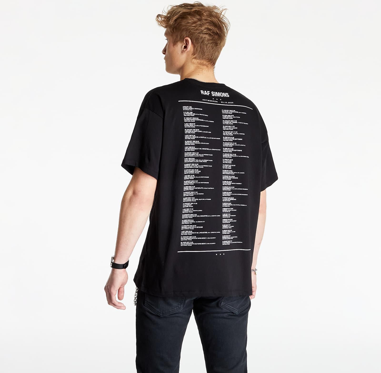 RAF SIMONS Big Fit Tour T Shirt Teenage Dreams Black - Ceny i 