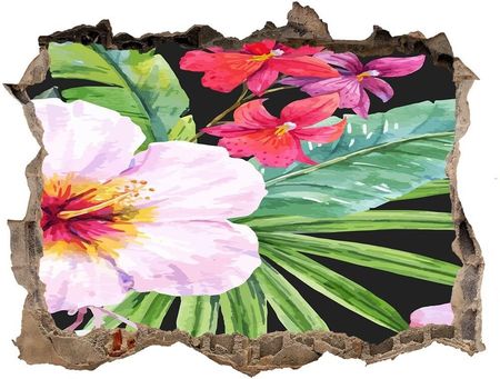 Wallmuralia Naklejka 3D Dziura Na Ścianę Hawajskie Kwiaty 95X64Cm Nd-K-124413381