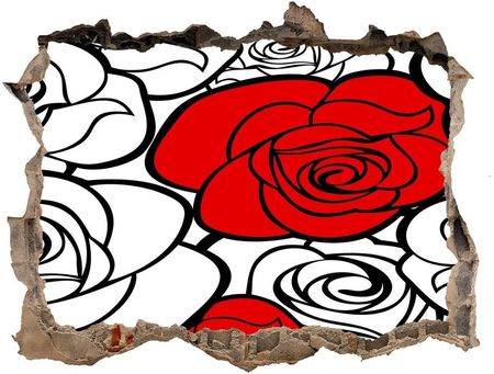 Wallmuralia Naklejka 3D Dziura Na Ścianę Samoprzylepna Róże 95X64Cm Nd-K-54438364