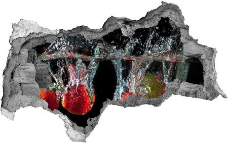 Wallmuralia Naklejka 3D Dziura Na Ścianę Truskawki Pod Wodą 95X73Cm Nd-B-126803867