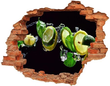 Wallmuralia Naklejka 3D Dziura Na Ścianę Limonka I Cytryna 90X70Cm Nd-C-107824838