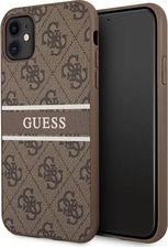 Guess GUHCN614GDBR iPhone 11 6,1 brązowy/brown hardcase 4G Stripe
