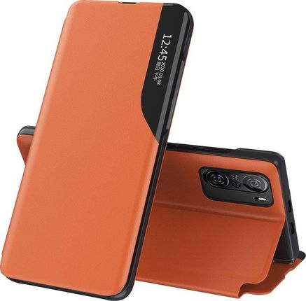 Hurtel Eco Leather View Case etui z klapką i funkcją podstawki Xiaomi Redmi K40 Pro+ / K40 Pro / K40 / Poco F3 pomarańczowy