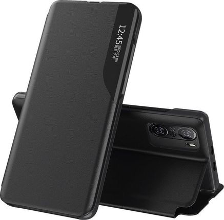Hurtel Eco Leather View Case etui z klapką i funkcją podstawki Xiaomi Redmi K40 Pro+ / K40 Pro / K40 / Poco F3 czarny