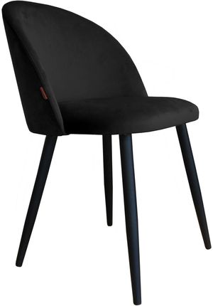 Krzesło Tapicerowane Colin Z Metalowymi Nogami Czarne Welur 9067