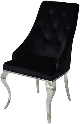 BellaCasa Krzesło glamour William II Black czarne pikowane guzikami