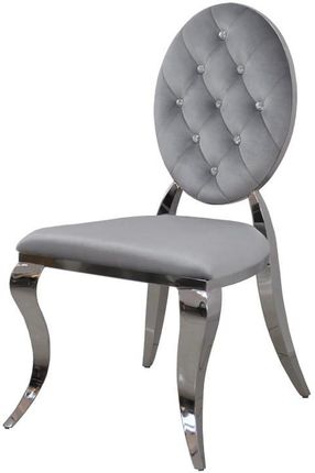 BellaCasa.co Krzesło Ludwik II glamour Silver krzesła pikowane kryształkami