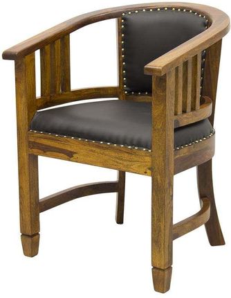 Kolonialne drewniane indyjskie krzesło z podłokietnikami palisander 131602