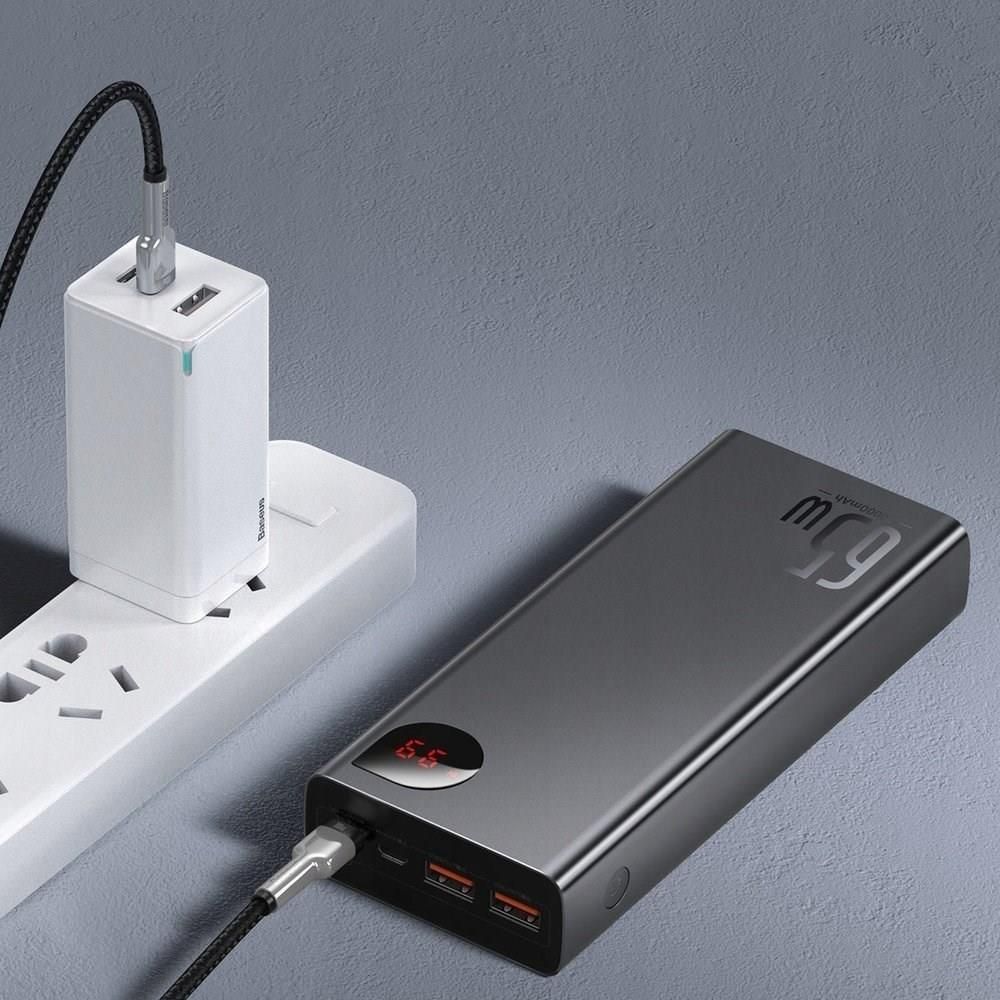 BASEUS Adaman 20000mAh 65W PD QC 4.0 Czarny - zdjęcie 8 BASEUS Adaman 20000mAh 65W PD QC 4.0 Czarny