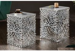 Invicta Interior Zestaw 2 Stolik�w Leaf Srebrne 40612 3477