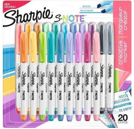 Sharpie Markery Do Prac Kreatywnych Zakreślacze 20 Kolorów Snote (3026981391798)