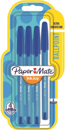 Paper Mate Długopisy Z Nasadką Inkjoy 100 Cap 1,0 Mm 4Szt Niebieskie (Pm1956711)