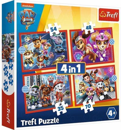 Trefl Puzzle 4W1 Psi Patrol w mieście 34374