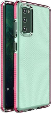 Hurtel Spring Case żelowe etui z kolorową ramką do Samsung Galaxy A12 / Galaxy M12 ciemnoróżowy
