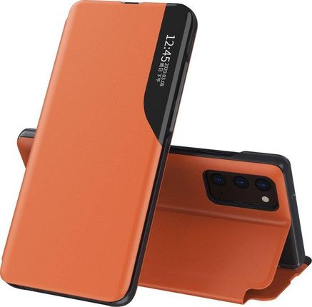 Hurtel Eco Leather View Case etui z klapką i funkcją podstawki Samsung Galaxy A32 5G pomarańczowy