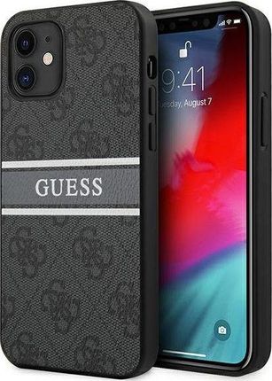 Guess GUHCP12S4GDGR iPhone 12 mini 5,4 szary/grey hardcase 4G Stripe