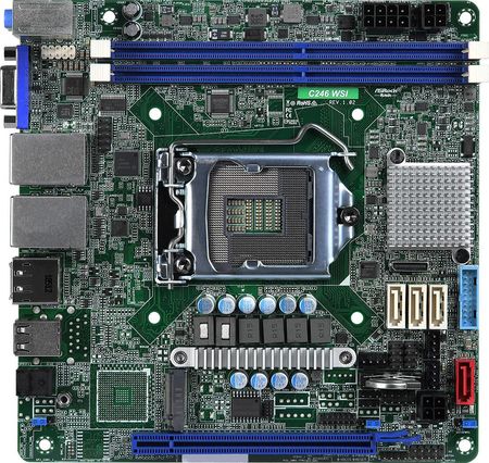 Asrock Rack Płyta Workstation C246 Wsi, 1 X Skt Lga1151, Intel E-2000, C246, 2Xdimm, Sata, Nvme, 1Xm.2, 2Xgbe, Audio (C246WSI)