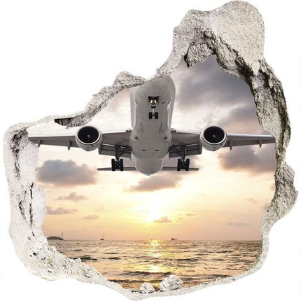Wallmuralia Foto Zdjęcie Dziura Na Ścianę Samolot Nad Morzem 75x75cm