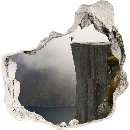 Wallmuralia Dziura 3D W Ścianie Naklejka Norweski Klif 75x75cm