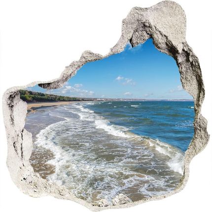 Wallmuralia Dziura 3D W Ścianie Na Ścianę Morze Bałtyckie 75x75cm