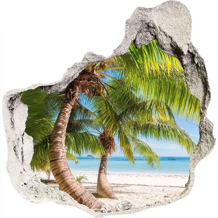 Wallmuralia Dziura 3D W Ścianie Na Ścianę Tropikalna Plaża 75x75cm