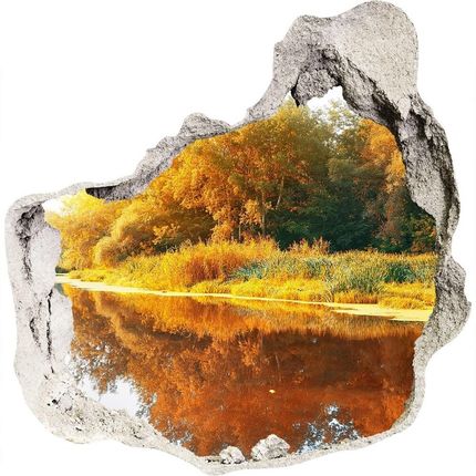 Wallmuralia Dziura 3D W Ścianie Na Ścianę Rzeka Jesienią 75x75cm