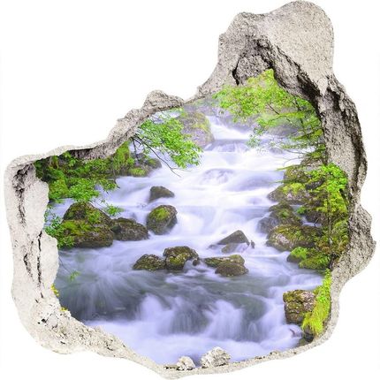 Wallmuralia Naklejka Fototapeta 3D Widok Górska Rzeka 75x75cm