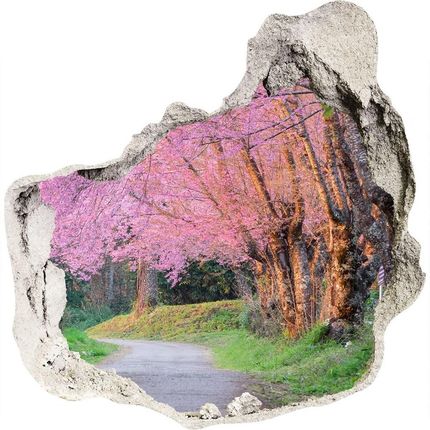 Wallmuralia Naklejka Fototapeta 3D Widok Kwiaty Wiśni 75x75cm
