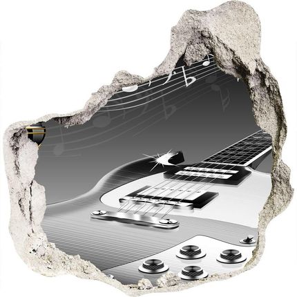 Wallmuralia Fotoobraz Dziura Na Ścianę Gitara I Mikrofon 75x75cm