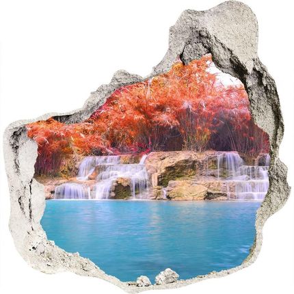 Wallmuralia Naklejka Fototapeta 3D Widok Wodospad W Lesie 75x75cm
