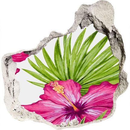 Wallmuralia Okleina 3D Dziura Na Ścianę Hawajskie Kwiaty 75x75cm