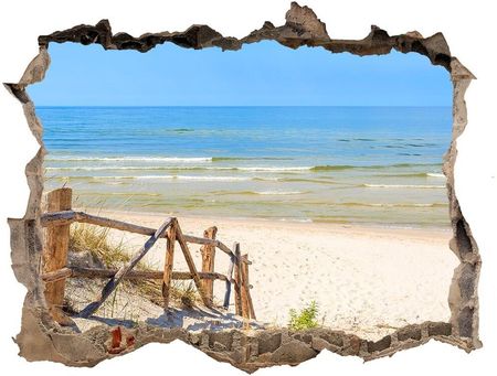 Wallmuralia Dziura 3D W Ścianie Naklejka Wejście Na Plażę 95x64cm