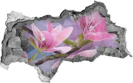 Wallmuralia Okleina 3D dziura na ścianę Różowa magnolia 95x73cm