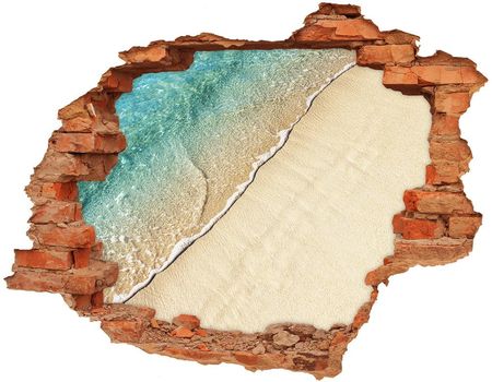 Wallmuralia Dziura 3D W Ścianie Naklejka Fala Na Plaży 90x70cm