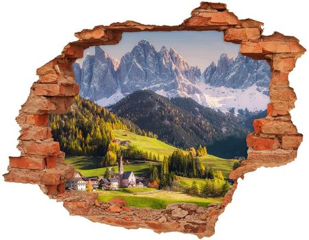 Wallmuralia Dziura 3D W Ścianie Na Ścianę Panorama Góry 90x70cm