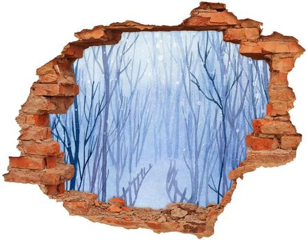 Wallmuralia Dziura 3D W Ścianie Naklejka Cegła Las Zimą 90x70cm