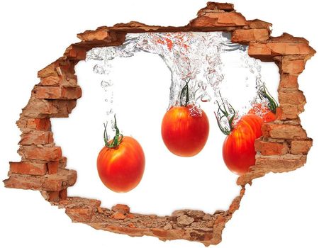 Wallmuralia Naklejka 3D Dziura Pomidory Pod Wodą 90x70cm