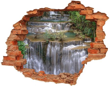 Wallmuralia Dziura 3D W Ścianie Naklejka Wodospad W Lesie 90x70cm