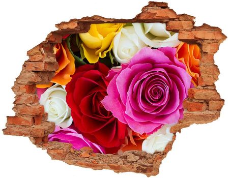 Wallmuralia Samoprzylepna Dziura Na Ścianę Kolorowe Róże 90x70cm