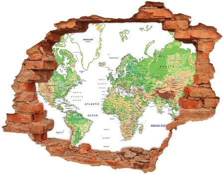 Wallmuralia Samoprzylepna Dziura Na Ścianę Mapa Świata 90x70cm