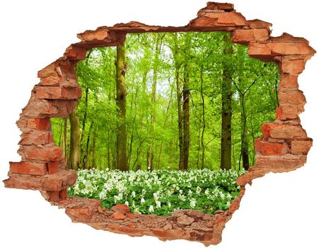 Wallmuralia Naklejka Fototapeta 3D Widok Kwiaty W Lesie 90x70cm