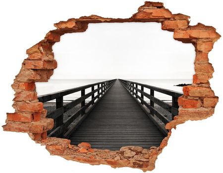 Wallmuralia Fototapeta Dziura Na Ścianę 3D Drewniane Molo 90x70cm