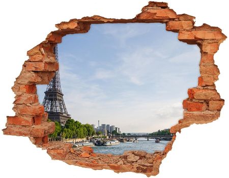 Wallmuralia Fototapeta Dziura Na Ścianę 3D Wieża Eiffla Paryż 90x70cm