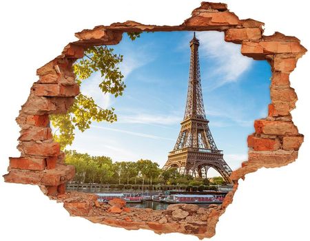 Wallmuralia Fototapeta Dziura Na Ścianę 3D Wieża Eiffla Paryż 90x70cm