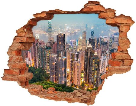 Wallmuralia Fototapeta Dziura Na Ścianę 3D Naklejka Hongkong 90x70cm