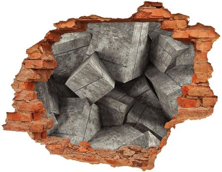 Wallmuralia Samoprzylepna Dziura Na Ścianę Betonowe Sześciany 90x70cm